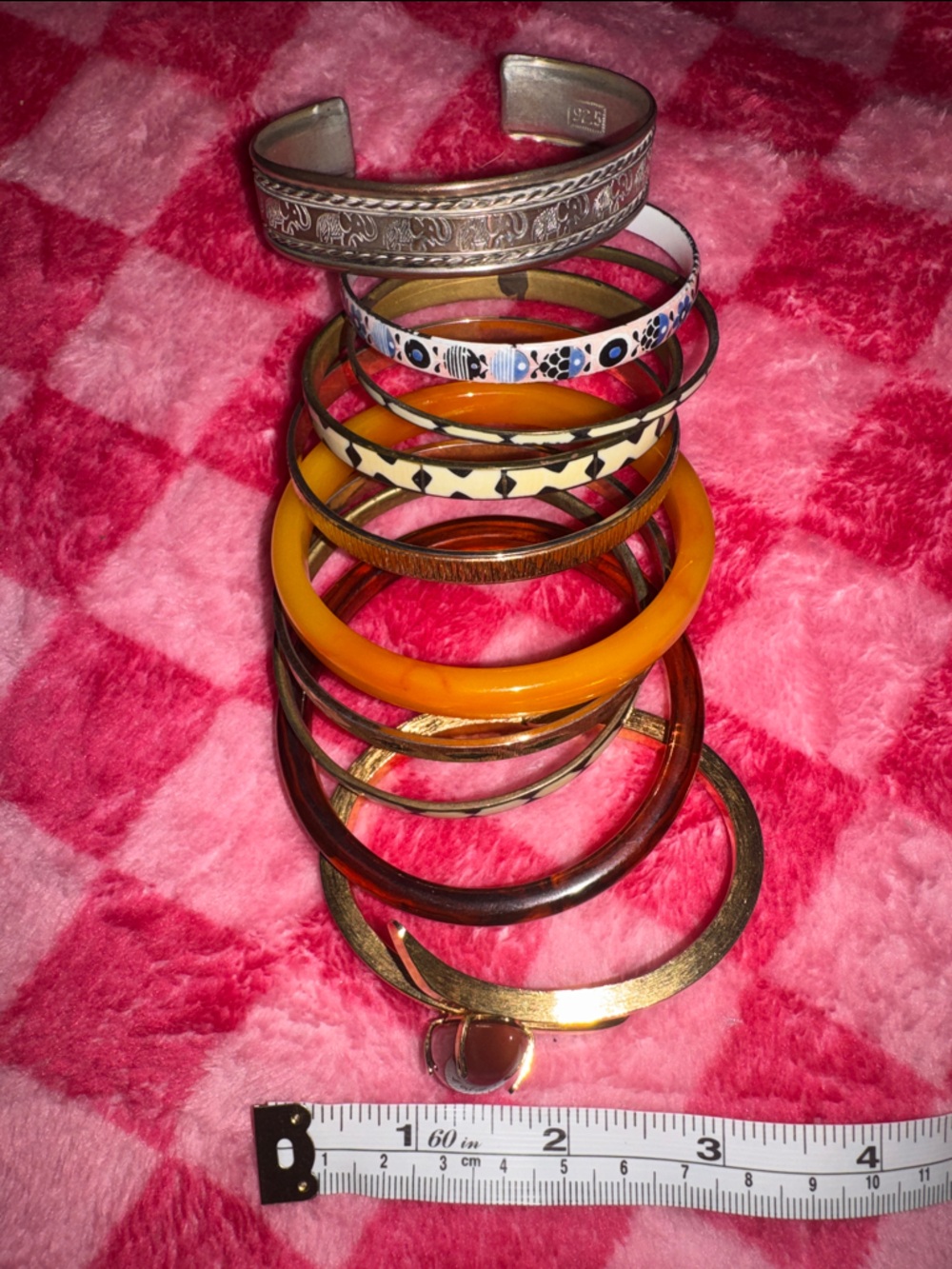 Stackable Mixed Metal and Resin Bangle Bracelet Lot - Picture 4 of 4